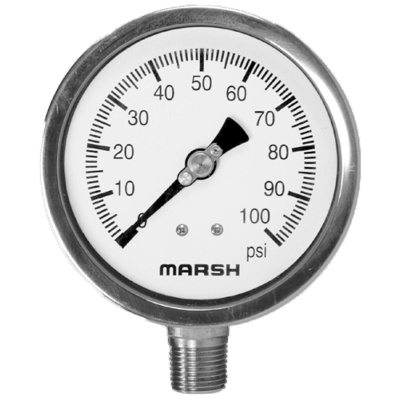 Marsh Bellofram Stainless Steel Internal Gauge, Quality Series 100 mm, 160 mm